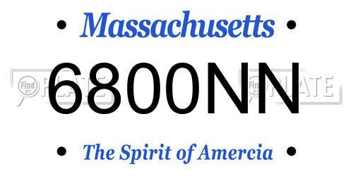 6800NN Massachusetts License Plate