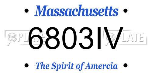 6803IV Massachusetts License Plate