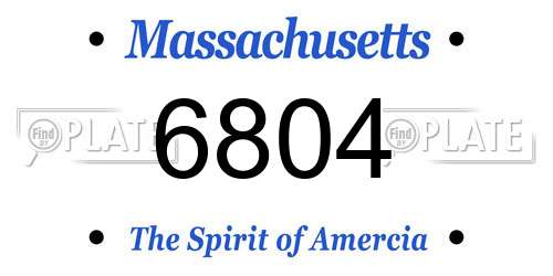 6804 Massachusetts License Plate
