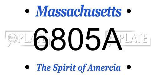 6805A Massachusetts License Plate