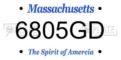 6805GD Massachusetts License Plate