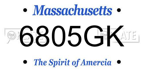 6805GK Massachusetts License Plate