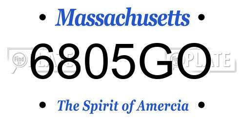 6805GO Massachusetts License Plate
