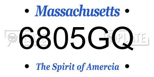 6805GQ Massachusetts License Plate