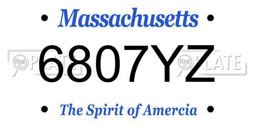6807YZ Massachusetts License Plate