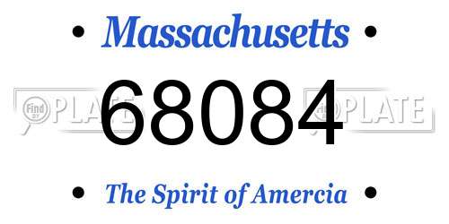 68084 Massachusetts License Plate