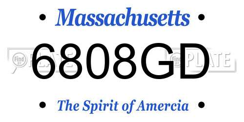 6808GD Massachusetts License Plate
