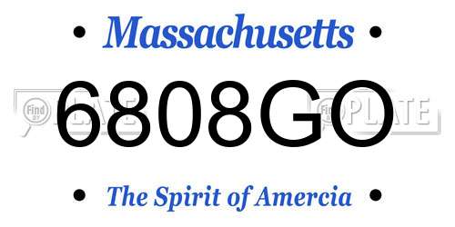 6808GO Massachusetts License Plate