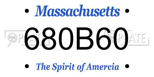 680B60 Massachusetts License Plate