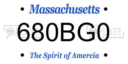 680BG0 Massachusetts License Plate