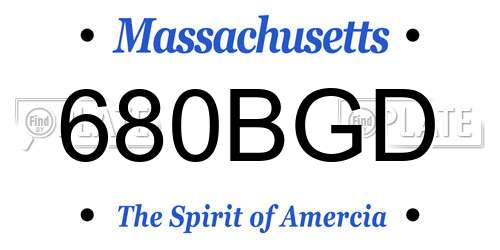 680BGD Massachusetts License Plate