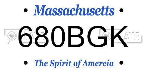680BGK Massachusetts License Plate