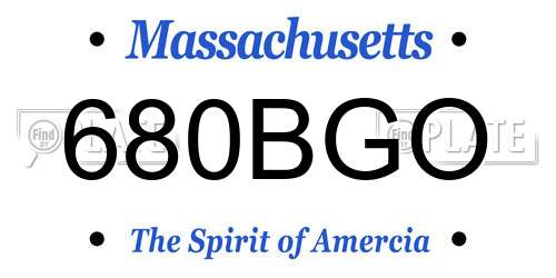 680BGO Massachusetts License Plate