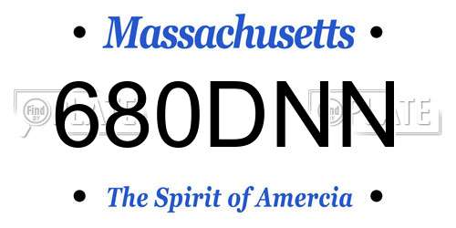680DNN Massachusetts License Plate
