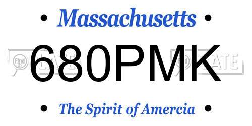 680PMK Massachusetts License Plate