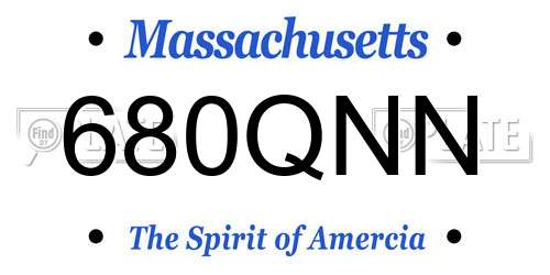680QNN Massachusetts License Plate