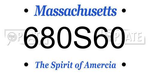 680S60 Massachusetts License Plate