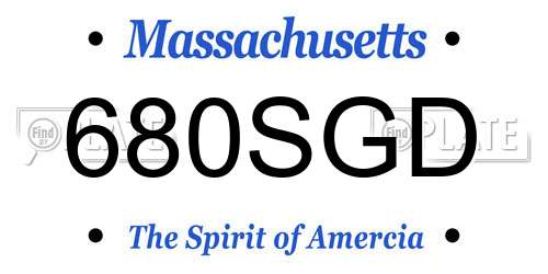 680SGD Massachusetts License Plate