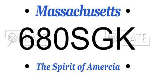680SGK Massachusetts License Plate