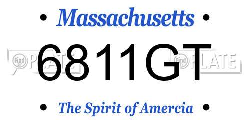 6811GT Massachusetts License Plate