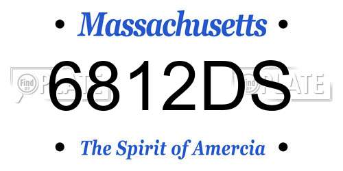 6812DS Massachusetts License Plate
