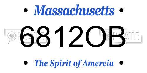 6812OB Massachusetts License Plate