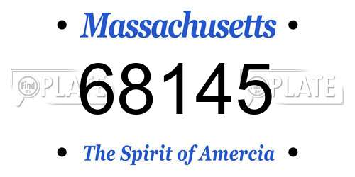 68145 Massachusetts License Plate