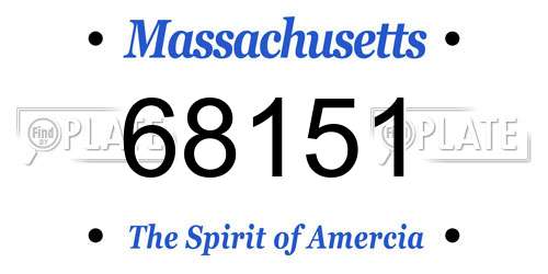 68151 Massachusetts License Plate