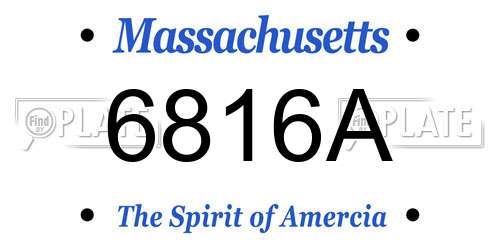 6816A Massachusetts License Plate
