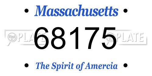 68175 Massachusetts License Plate