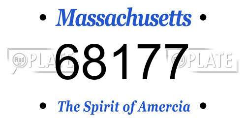 68177 Massachusetts License Plate