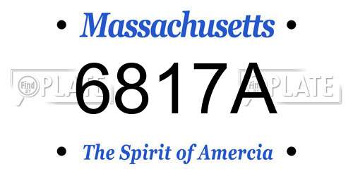 6817A Massachusetts License Plate