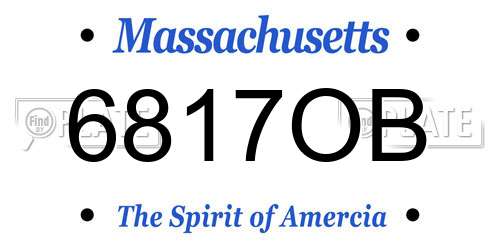 6817OB Massachusetts License Plate