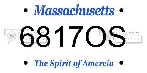 6817OS Massachusetts License Plate