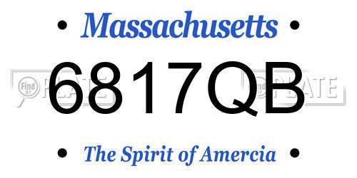 6817QB Massachusetts License Plate