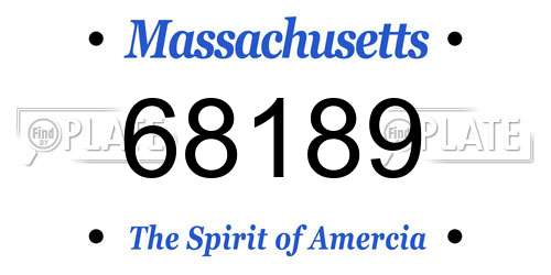 68189 Massachusetts License Plate