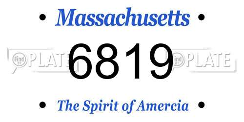 6819 Massachusetts License Plate