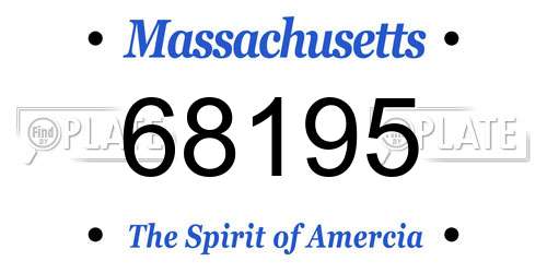 68195 Massachusetts License Plate