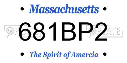 681BP2 Massachusetts License Plate