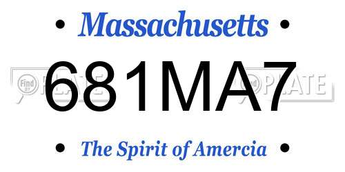 681MA7 Massachusetts License Plate