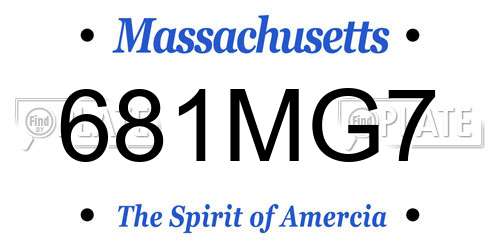681MG7 Massachusetts License Plate