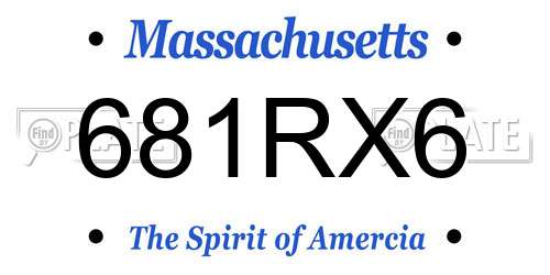 681RX6 Massachusetts License Plate