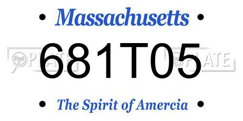 681T05 Massachusetts License Plate