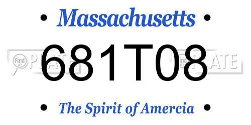 681T08 Massachusetts License Plate