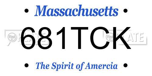 681TCK Massachusetts License Plate