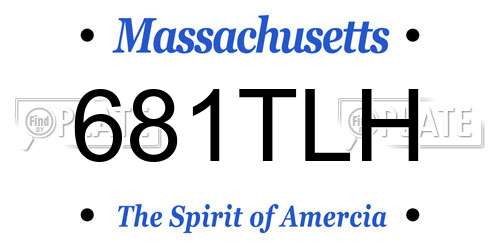 681TLH Massachusetts License Plate