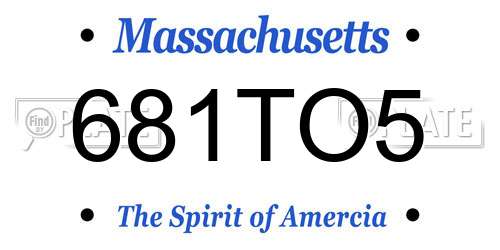 681TO5 Massachusetts License Plate