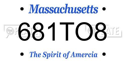 681TO8 Massachusetts License Plate