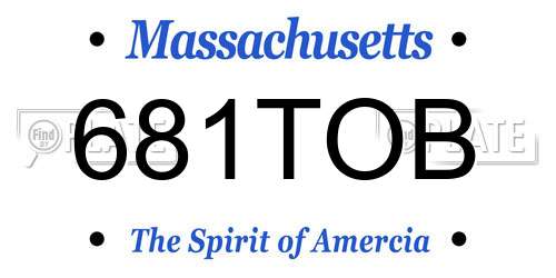 681TOB Massachusetts License Plate