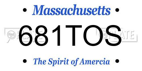 681TOS Massachusetts License Plate